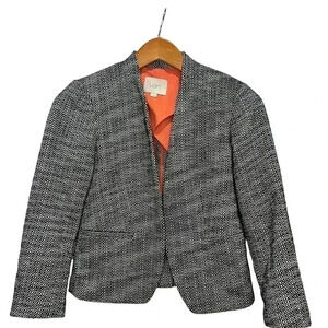 ANN TAYLOR LOFT Women's Open Front Stand-Neck Blazer Jacket Size 2